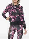 Versace Jeans Couture Patterned Hooded Jacket In Black