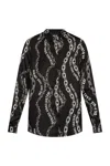 Versace Jeans Couture Long-sleeve Logo Chain-print Shirt In Black