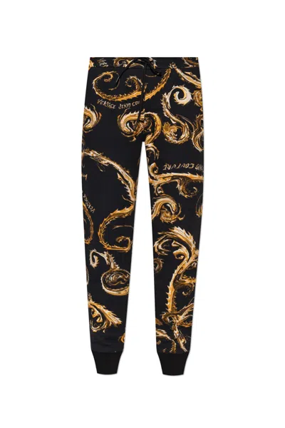 Versace Jeans Couture Patterned Sweatpants In Black