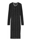 Versace Jeans Couture Long-sleeves Embellished Mesh Midi Dress In Black