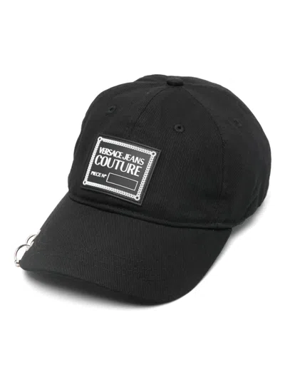 Versace Jeans Couture Piece Number Piercing Cap In Black