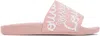 Versace Jeans Couture Rubber Slides With Logo In Es13 Peony/white
