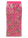 Versace Jeans Couture Fitted Floral Pattern Skirt With Sequined Detailing In Pink