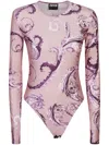VERSACE JEANS COUTURE VERSACE JEANS COUTURE PINK TOP WITH BODYSUIT DESIGN