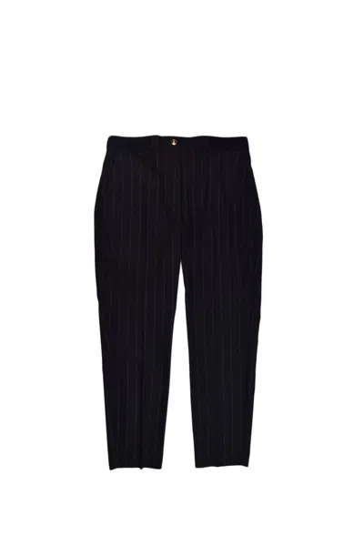 Versace Jeans Couture Pinstriped Trousers In Black