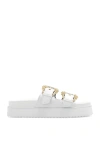 Versace Jeans Couture Platform Sandals In White
