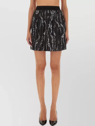 VERSACE JEANS COUTURE PLEATED GRAPHIC PRINT SKIRT
