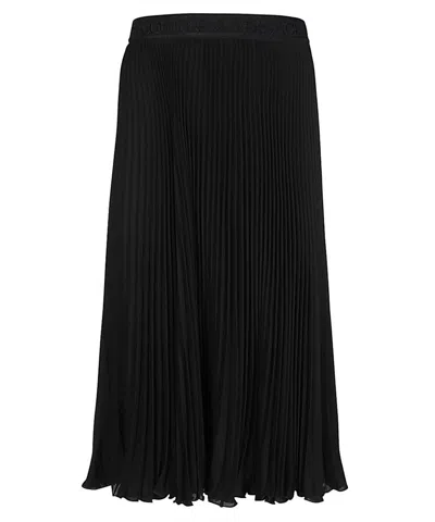 Versace Jeans Couture Logo Pleated Skirt In Black