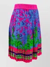 VERSACE JEANS COUTURE PLEATED SKIRT WITH GRAPHIC PRINT AND CONTRAST HEM