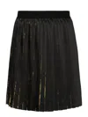 Versace Jeans Couture Watercolour Couture-print Pleated Miniskirt In Black