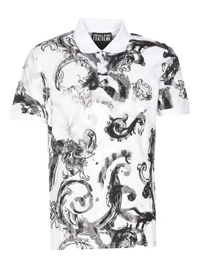 Versace Jeans Couture White Watercolour Couture Polo