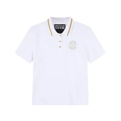 Versace Jeans Couture 女士棉质短袖polo衫 74hagt08 Cj01t In White