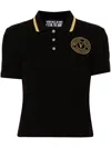 Versace Jeans Couture Logoed Polo In Black Gold
