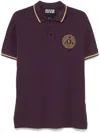 Versace Jeans Couture V-emblem Polo Shirt In Purple