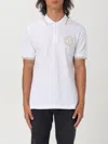Versace Jeans Couture Logo-embroidered Cotton Polo Shirt In Weiss
