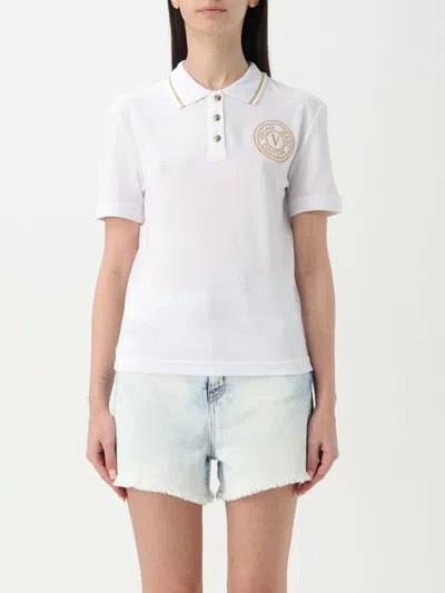 VERSACE JEANS COUTURE POLO SHIRT VERSACE JEANS COUTURE WOMAN COLOR WHITE,G77415001