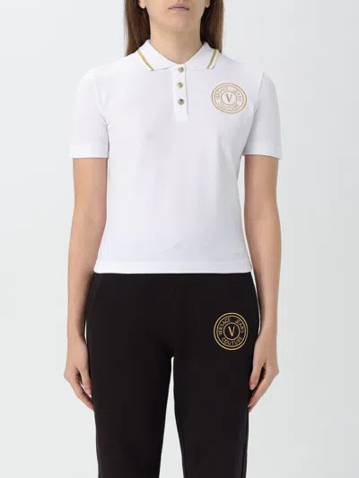 VERSACE JEANS COUTURE POLO SHIRT VERSACE JEANS COUTURE WOMAN COLOR WHITE,G30927001
