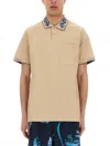 VERSACE JEANS COUTURE VERSACE JEANS COUTURE POLO SHIRT WITH BAROQUE OUTLINE COLLAR