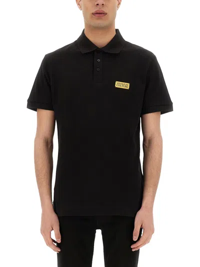 VERSACE JEANS COUTURE POLO SHIRT WITH LOGO PLAQUE