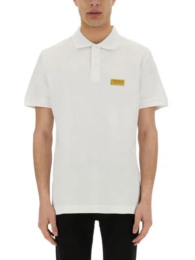 VERSACE JEANS COUTURE POLO SHIRT WITH LOGO PLAQUE