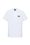 Versace Jeans Couture Logo-plaque Piqué Polo Shirt In White
