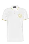 Versace Jeans Couture Logo-embroidered Cotton Polo Shirt In White