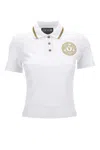 Versace Jeans Couture V-emblem Polo Shirt In White