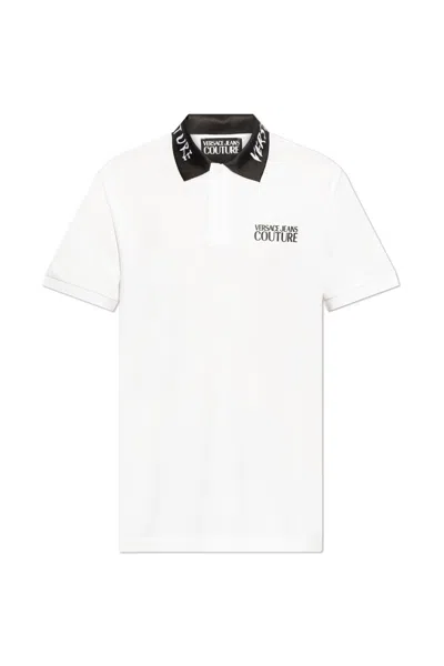 Versace Jeans Couture Polo With Printed Logo In White
