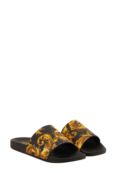 Versace Jeans Couture Pool Slide In Black