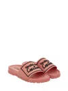 Versace Jeans Couture Embossed Slides In Pink