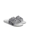 Versace Jeans Couture Rubberised-logo Slides In White