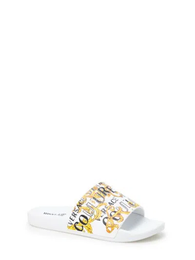 Versace Jeans Couture Pool Slides In White