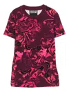 Versace Jeans Couture Print Cotton T-shirt In Pink