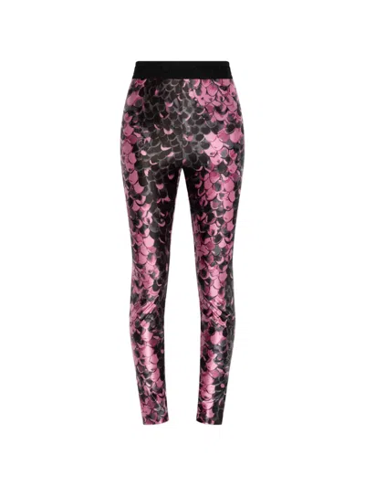 Versace Jeans Couture Print-detail Leggings In Black