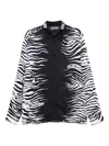 Versace Jeans Couture Print-embellished Black Shirt With Classic Collar In Black
