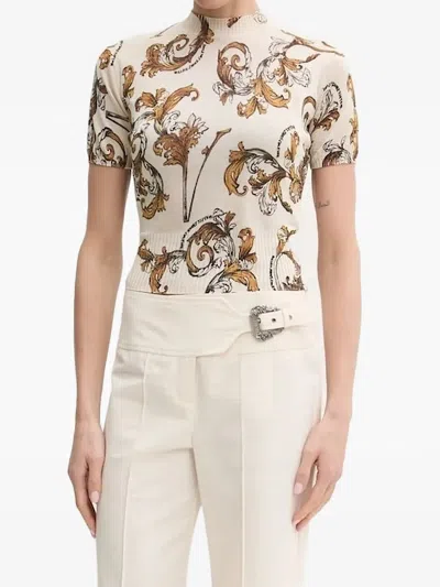 Versace Jeans Couture Print Knit T-shirt In Multi