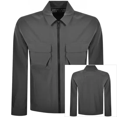 Versace Jeans Couture Print Overshirt Grey In Gray