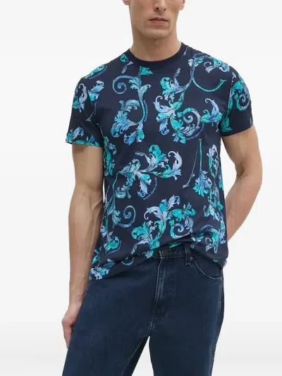 Versace Jeans Couture Print T-shirt In Blue