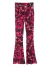 Versace Jeans Couture Flared Burgundy Trousers With Double Buckle Detail In Red