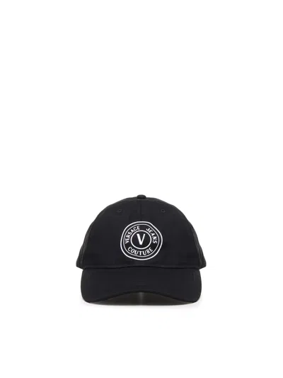 Versace Jeans Couture Printed Baseball Cap In Black