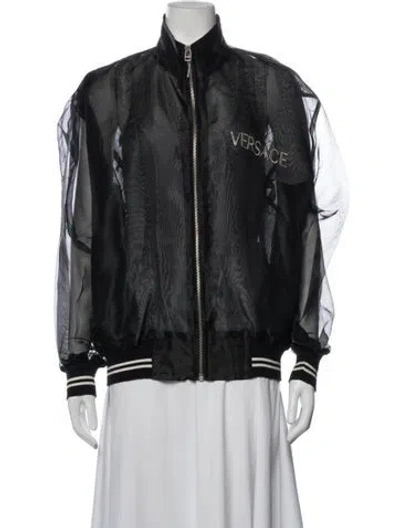 Pre-owned Versace Jeans Couture Printed Bomber Jacket In Black