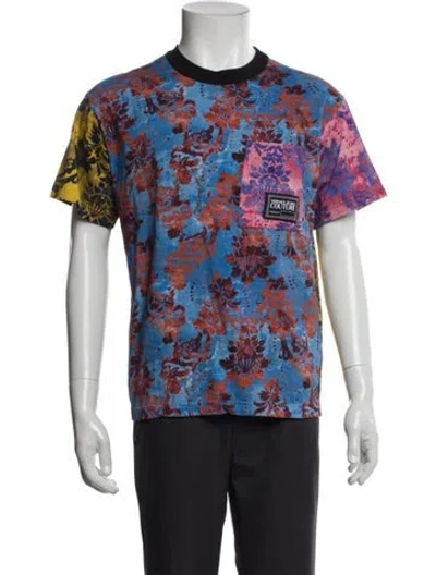 Pre-owned Versace Jeans Couture Printed Crew Neck T-shirt In Blue