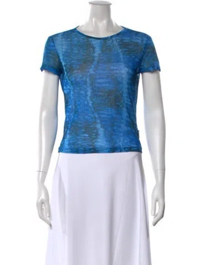 Pre-owned Versace Jeans Couture Printed Crew Neck T-shirt In Blue