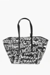 Versace Jeans Couture Printed Faux Leather Tote Bag With Matched Pou