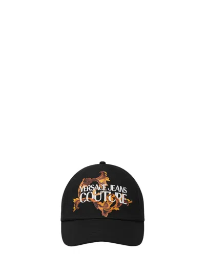 Versace Jeans Couture Printed Hat In Black