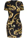 Versace Jeans Couture Baroque-print T-shirt Dress In Black