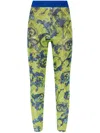 Versace Jeans Couture Printed Leggings In Green