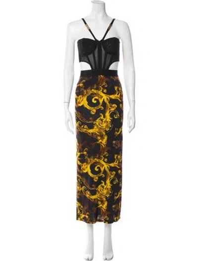 Pre-owned Versace Jeans Couture Printed Long Dress In Multi