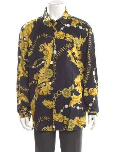Pre-owned Versace Jeans Couture Printed Long Sleeve Shirt W/ Tags In Multi
