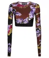 Versace Jeans Couture Printed Long-sleeve Top In Multi